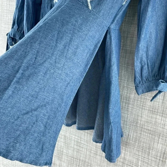 Ryu Size Large 3/4 Sleeve mini scatter dress Women's 8562 - Picture 5 of 10